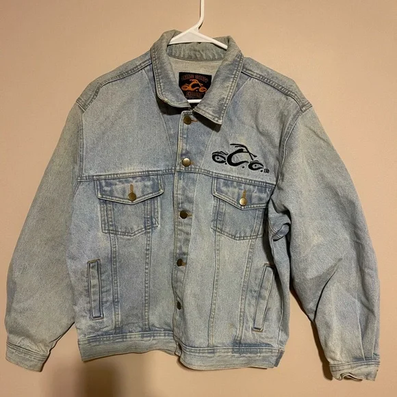 Orange County Choppers Men’s Medium M Denim Jean Jacket Vintage OCC New York - Picture 3 of 6